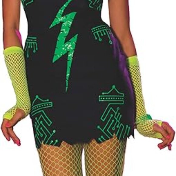 Rubie's Costume Haunted Rave Glow-in-dark Franken Bride Costume OS up to Size 12 - Picture 12 of 12